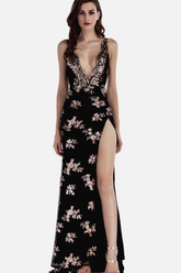 Backless Maxi Sequin Dress - Dress In Beauty